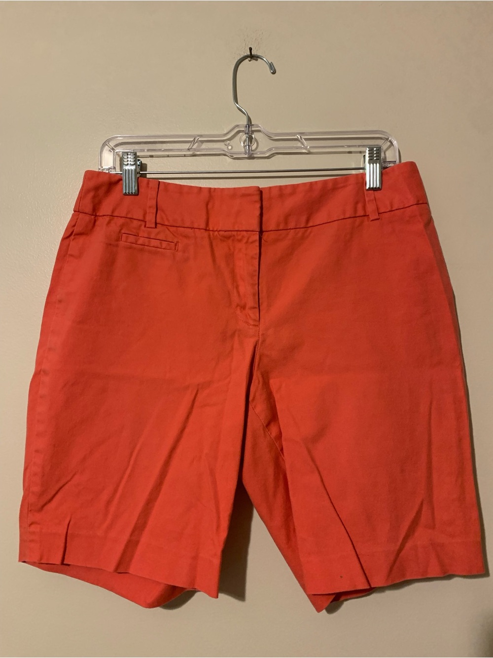LOFT Coral-Red Bermuda Shorts